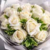 Ванильное небо – букет из белых роз 2